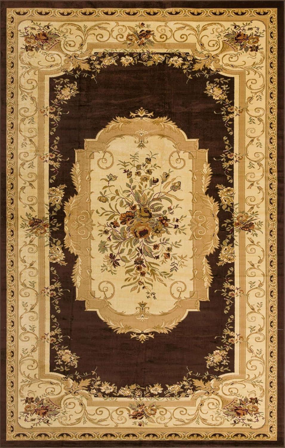 Unique Loom Versailles Collection Area Rug - Henry (10' 6" x 16' 5" Rectangle Brown/Cream)