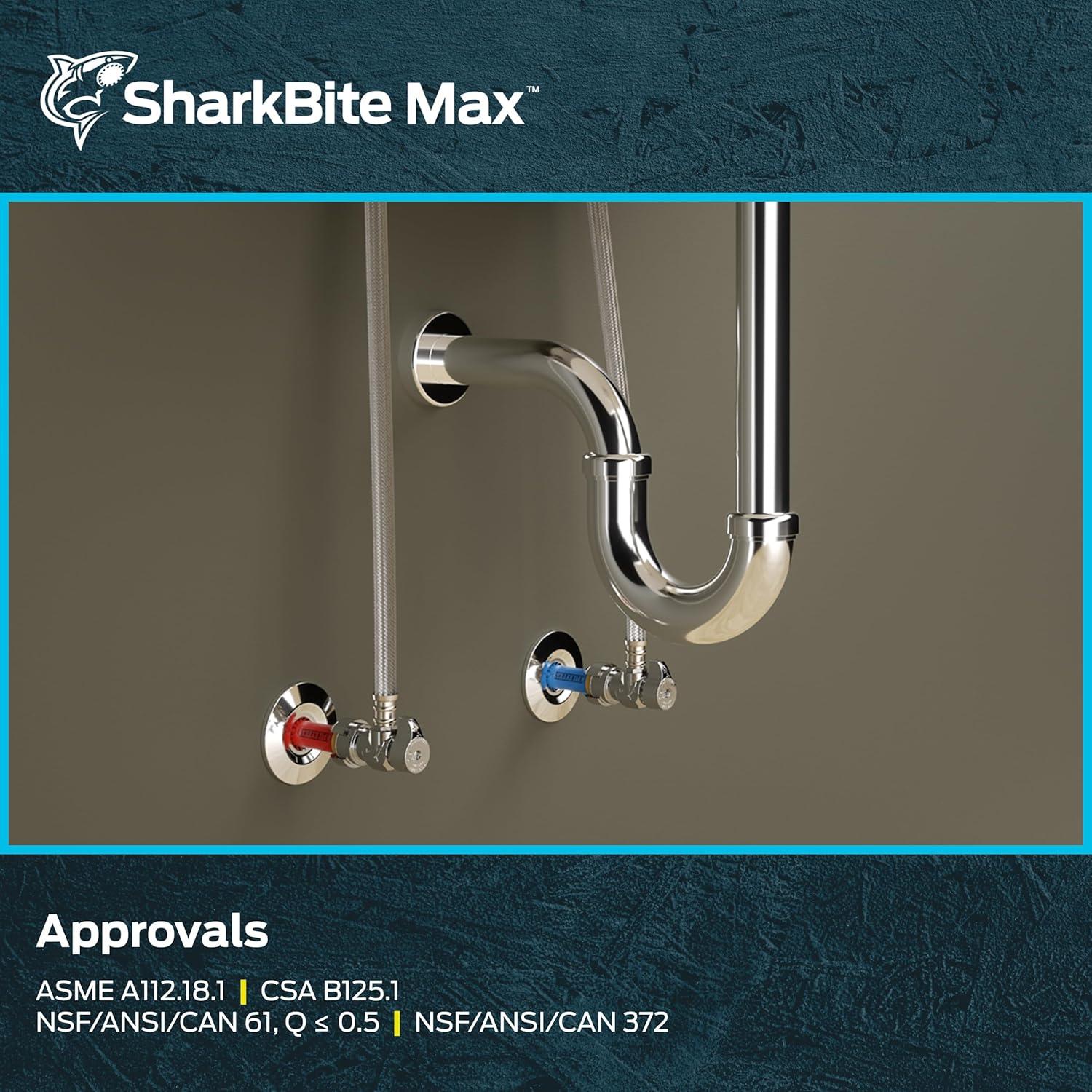 SharkBite Max UR24657 Faucet Connector Hose, Braided Stainless Steel, 1/2 x 1/2 x 20 In. - Quantity 1
