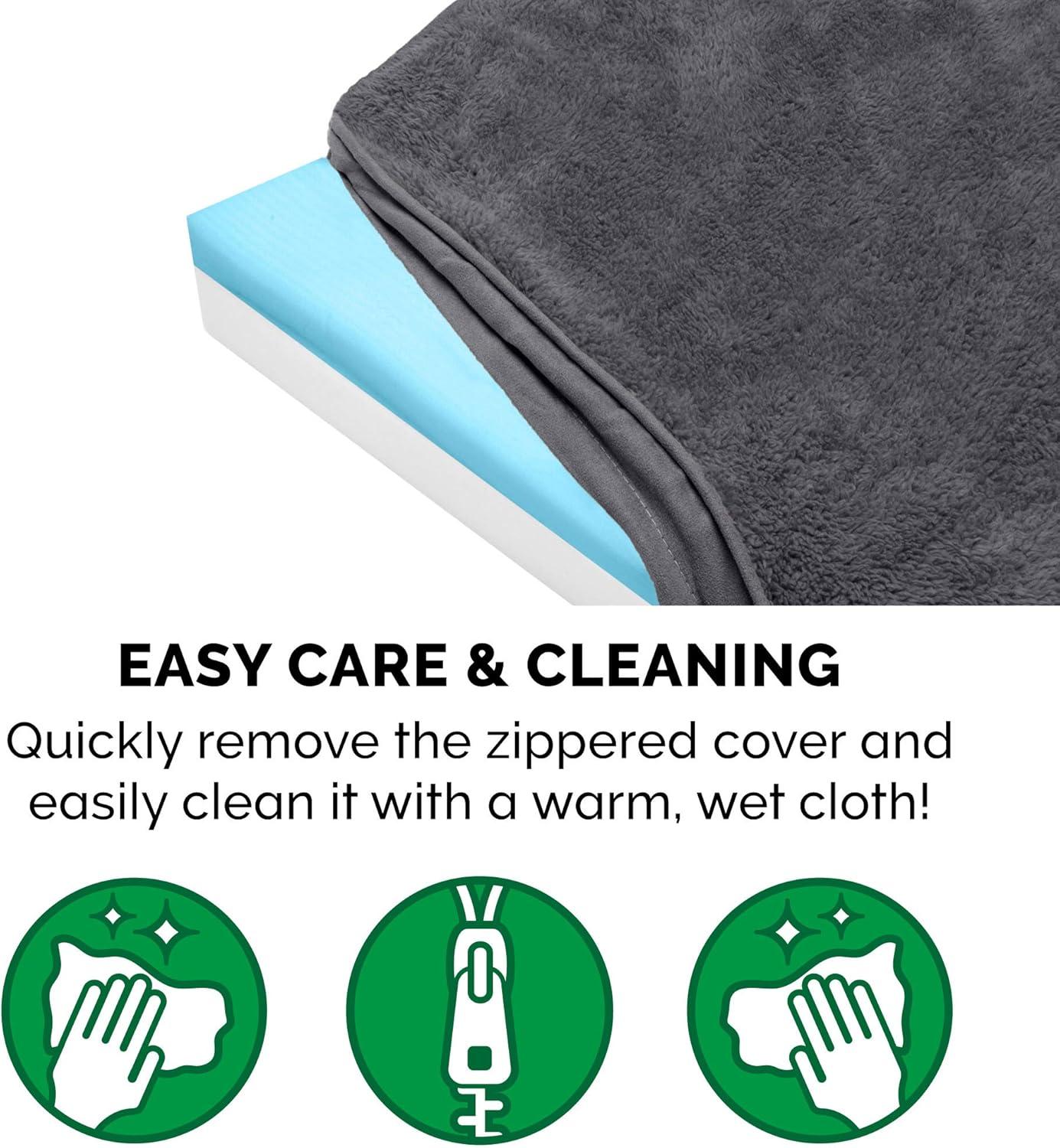 Large Gray Orthopedic Cooling Gel Memory Foam Dog Bed