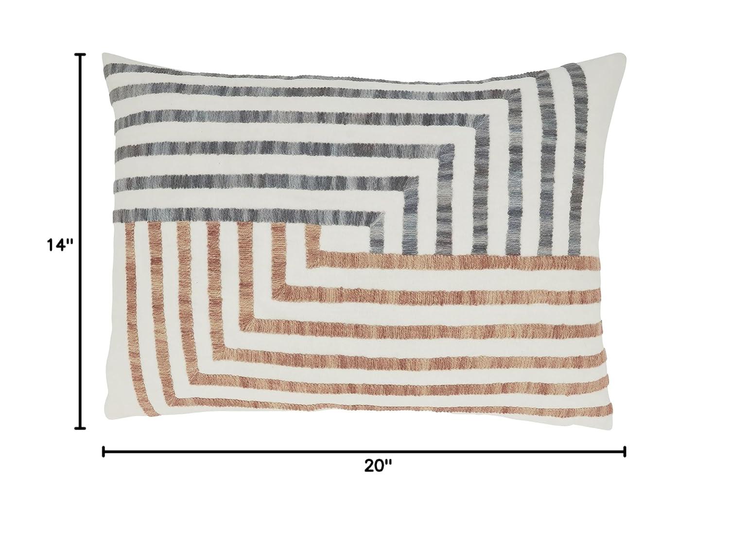 Saro Amore Design Geometric Cotton Throw Pillow