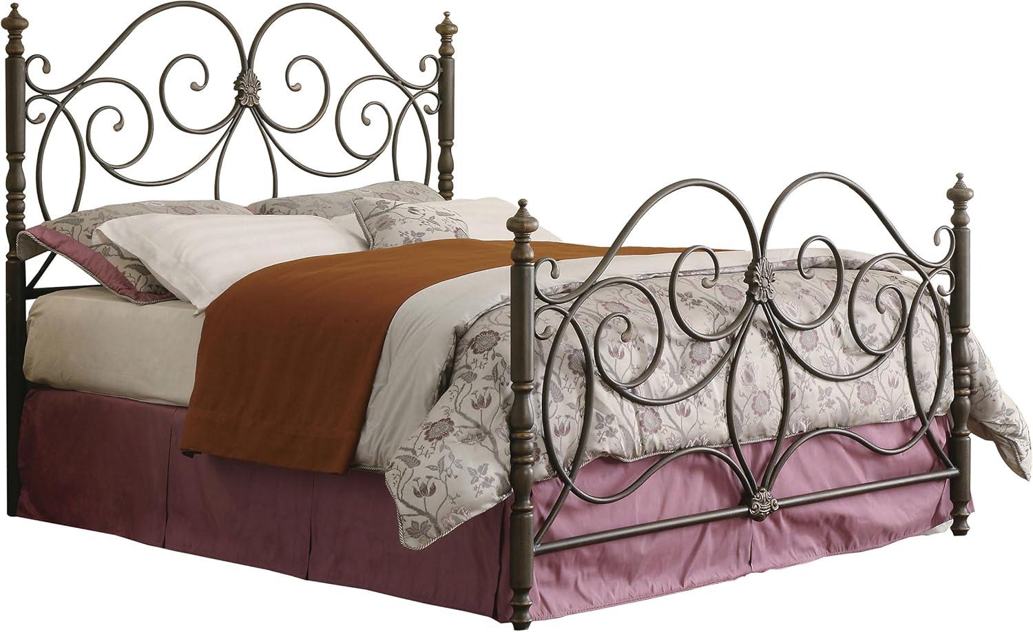 Coaster London Queen Metal Headboard and Footboard in Dark Bronze