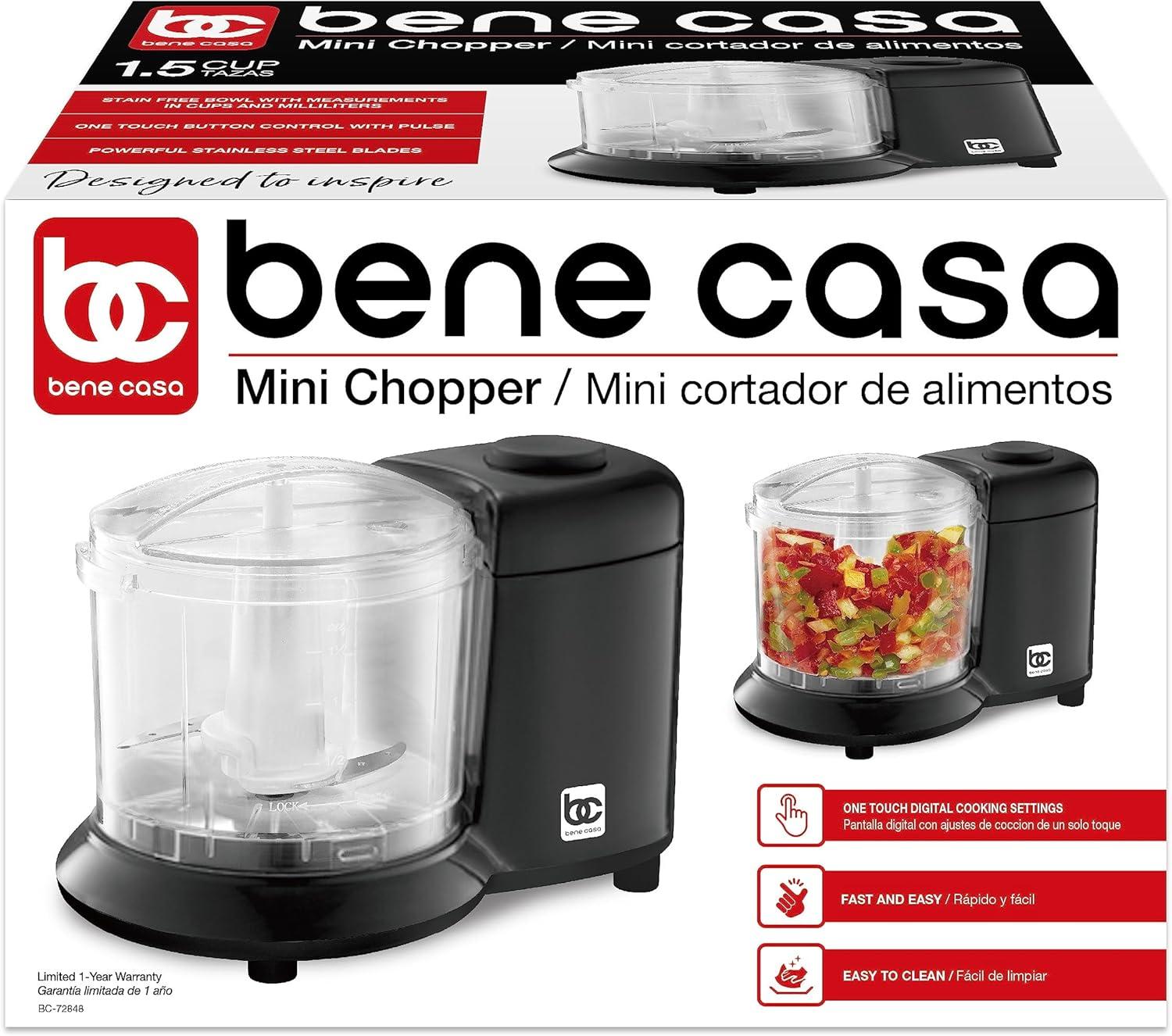 1.5-Cup Single Speed Black Mini Food Chopper Slicer