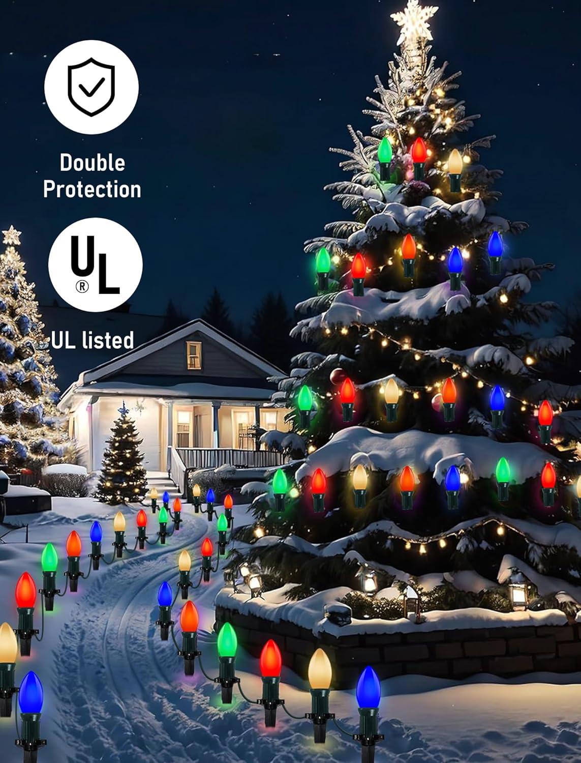 Celebrations Outdoor Light Set 25 Lights Multi-Colored Ceramic Ul Listed