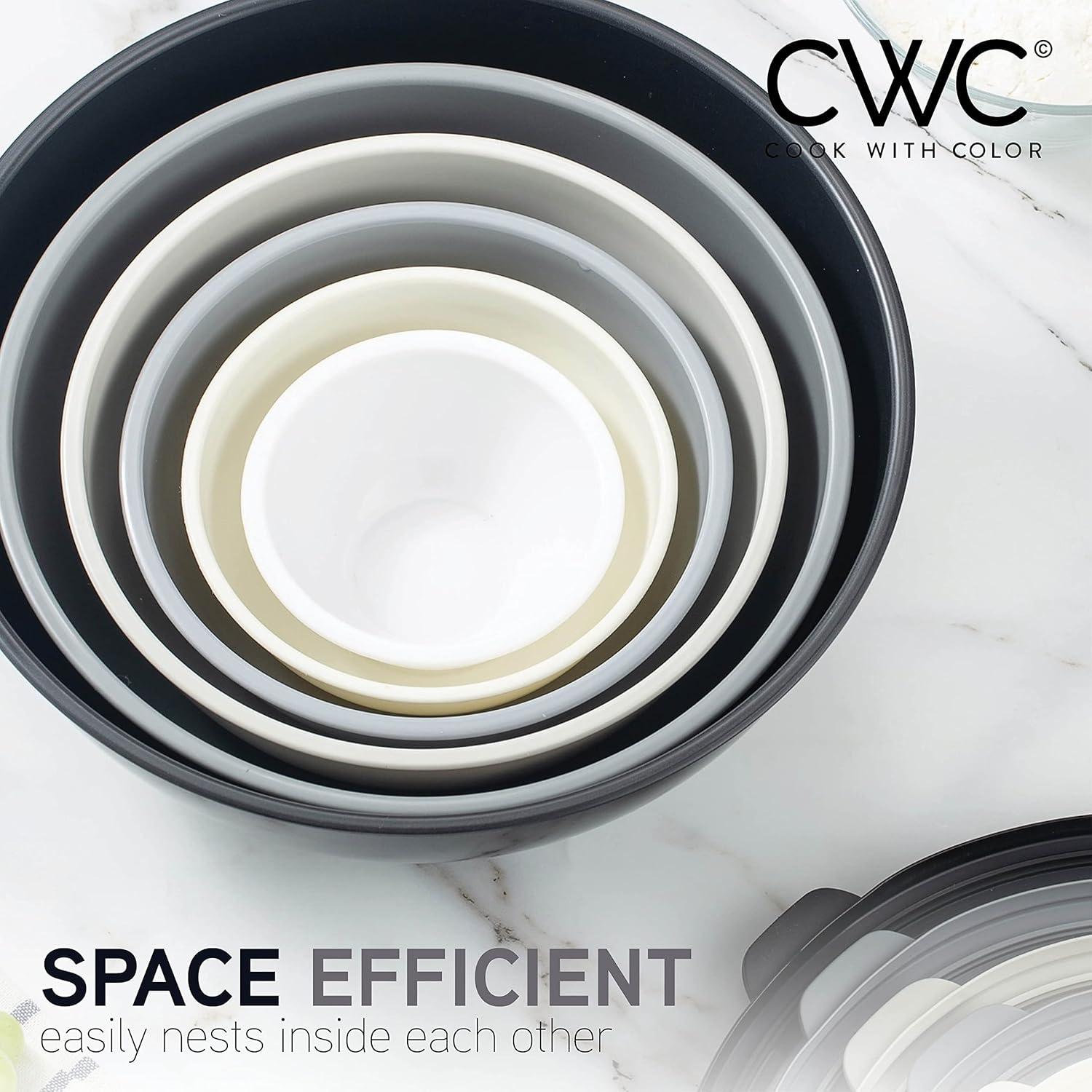 WRIWON 12 Piece Nesting Bowls Set includes 6 Prep Bowls and 6 Lids