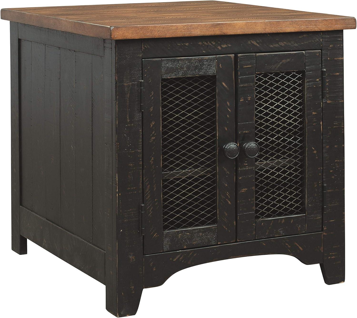 Signature Design By Ashley Valebeck Casual Rectangular End Table Black/Brown