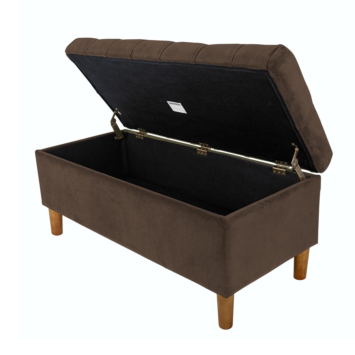 HomePop Velvet Upholstered Storage Bench
