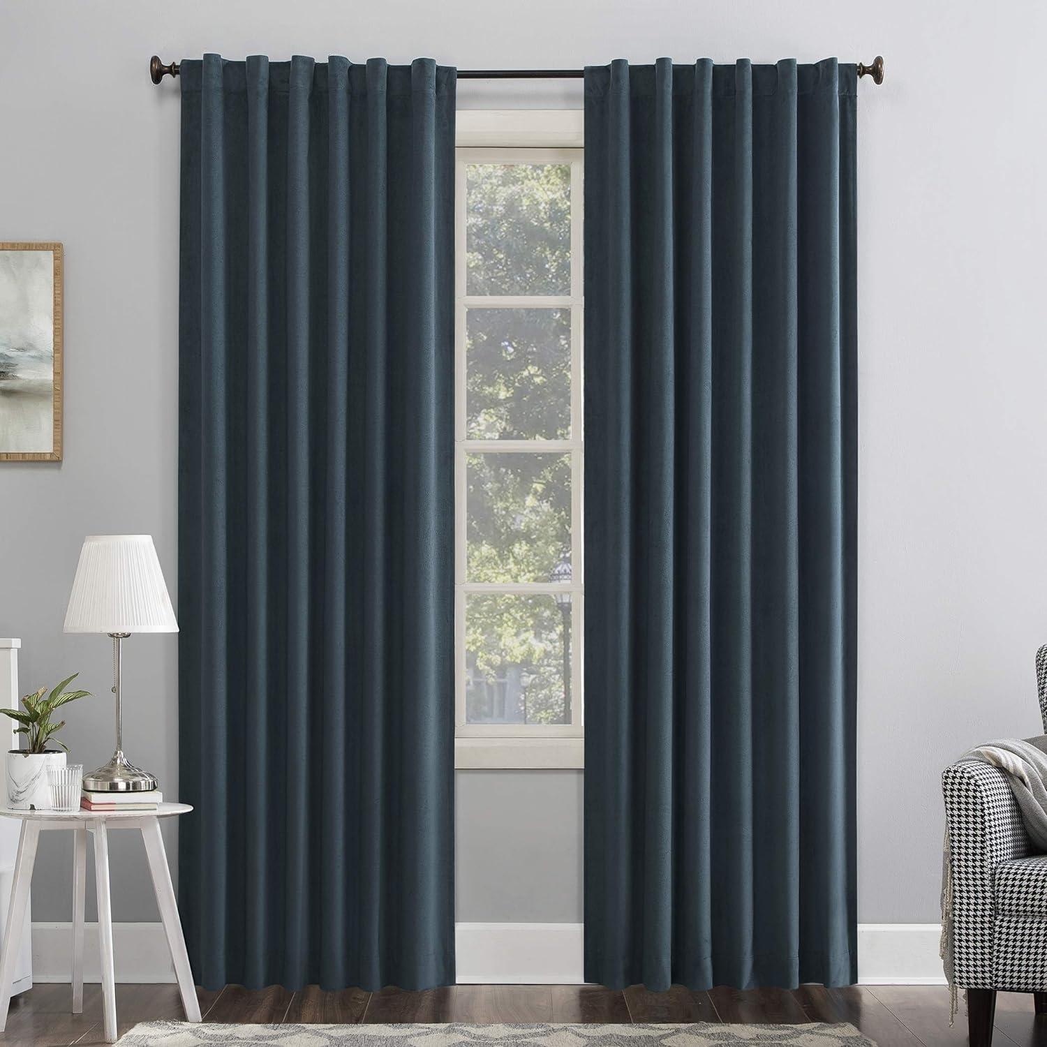 Velvet Noise Reducing Thermal Extreme 100% Blackout Back Tab Curtain Panel