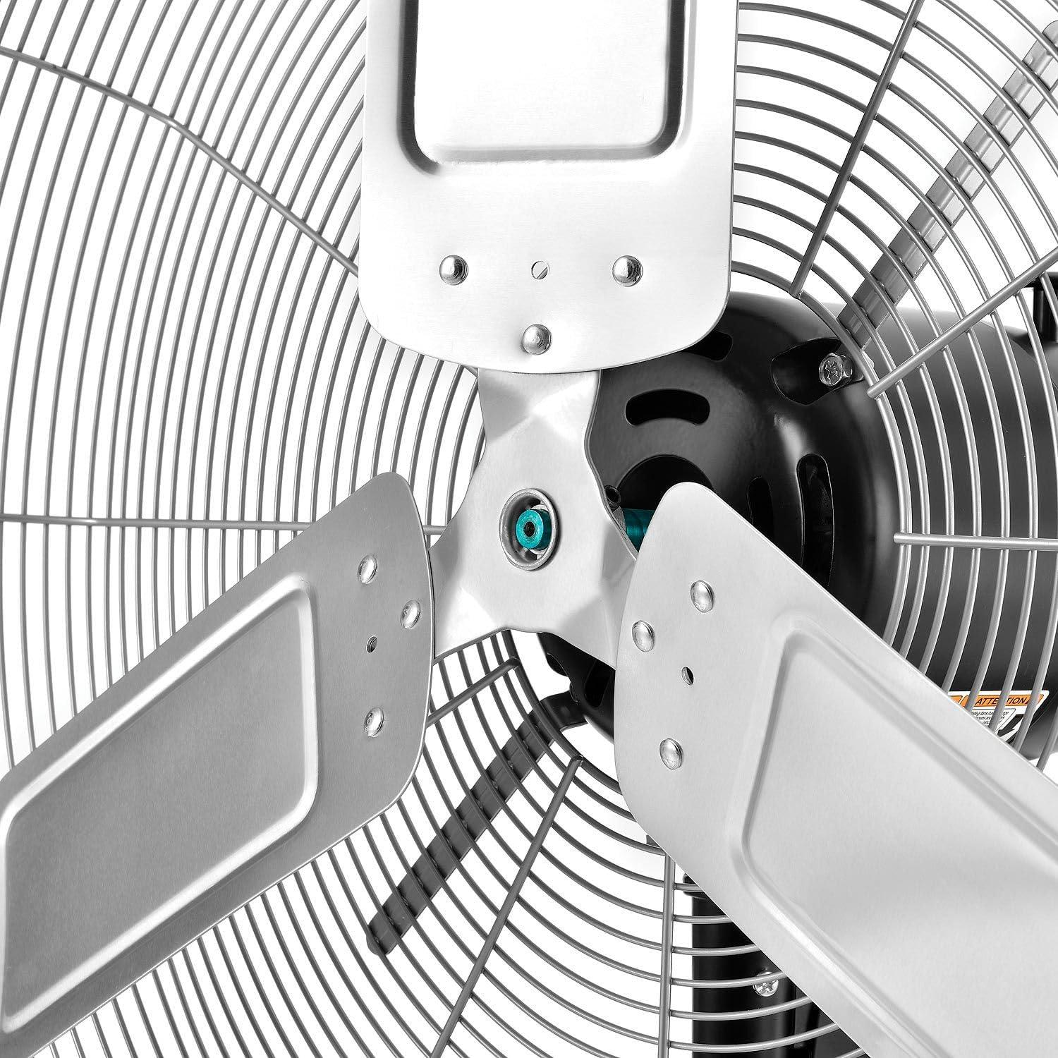 Deluxe Oscillating Wall Mount Fan, 24" Diameter, 1/2HP, 8,650CFM