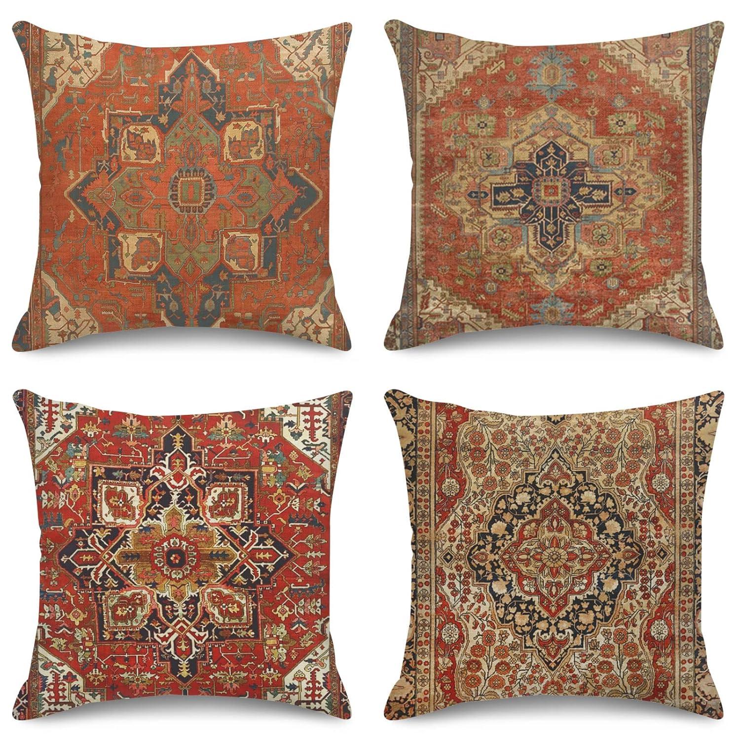 Traditional Turkish Kilim Pattern Cotton Polyester Euro Pillowcases