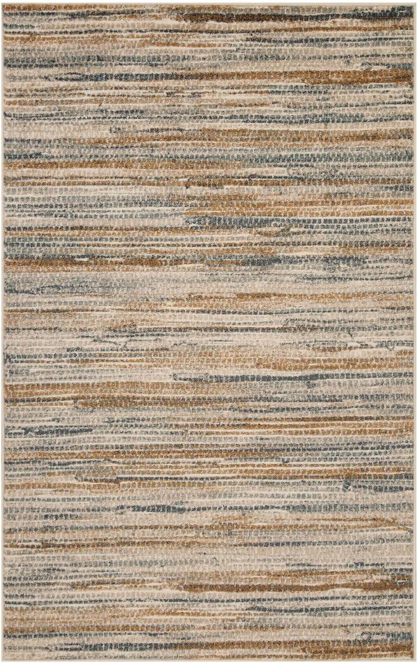 Modern Abstract Area Rug in Gold