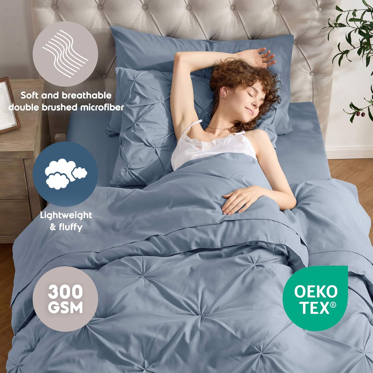 Nestl Bed-in-A-Bag Pleated Comforter Set with Bed Sheets