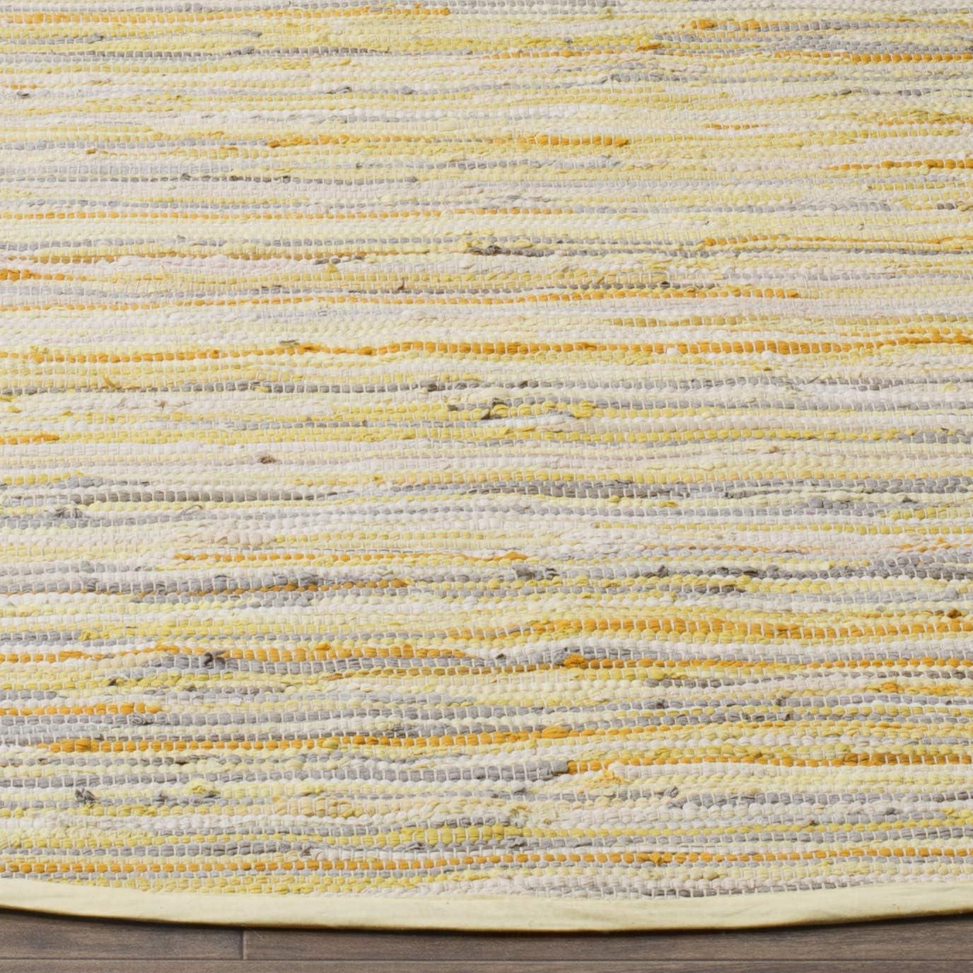 Rag Rug RAR129 Hand Woven Indoor Runner Rug - Gold/Multi - 2'3"x6' - Safavieh.