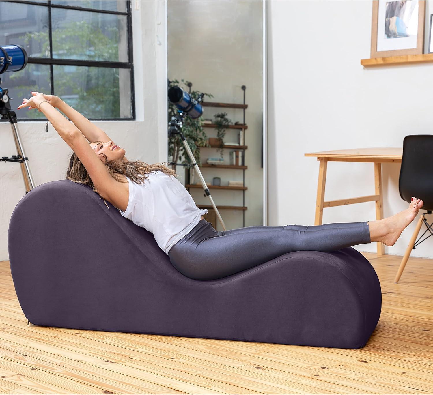 Avana Yoga Chaise Lounge Chair, Aubergine