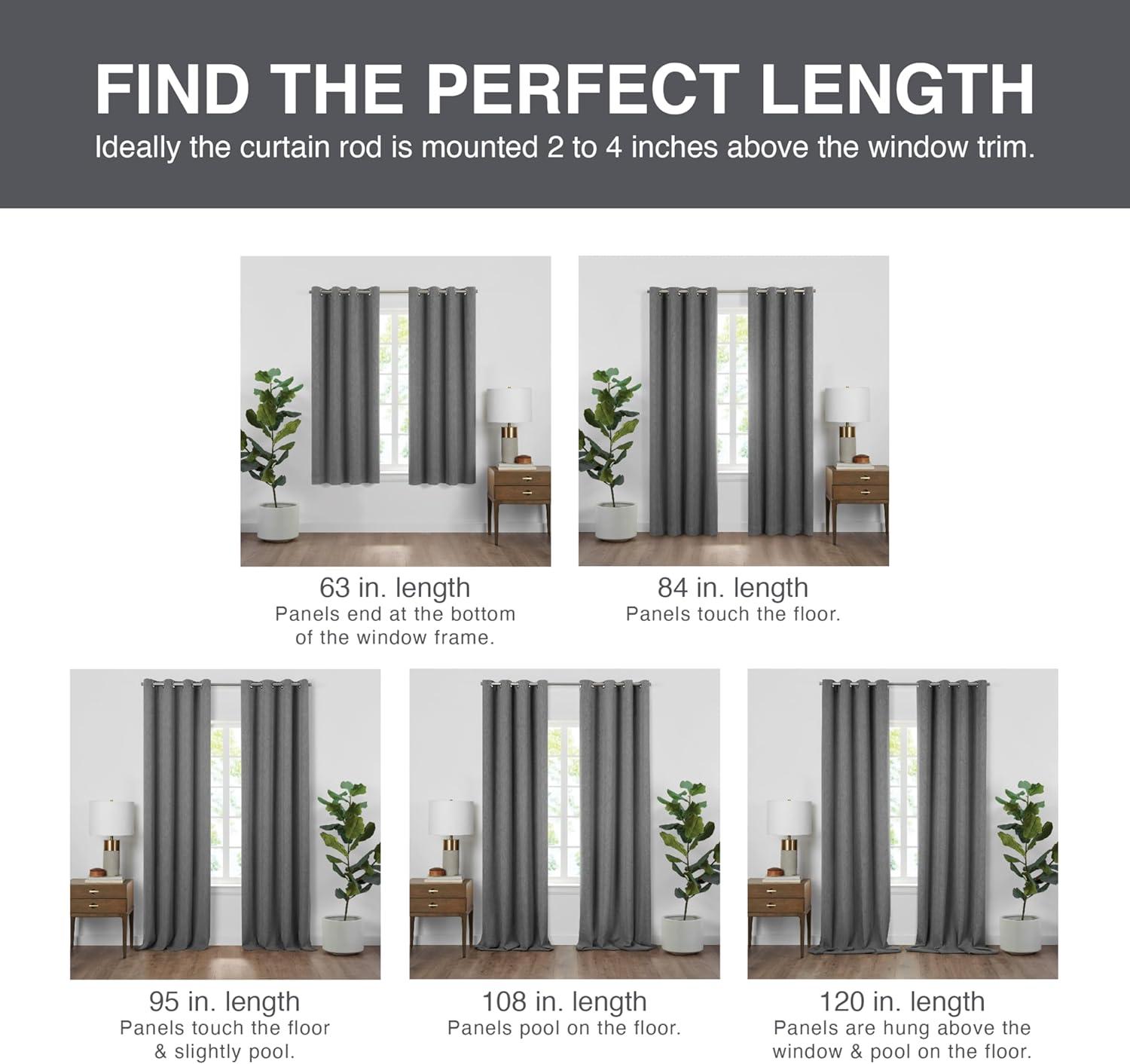 Mercantile Drop Cloth Light Filtering Ring Top Tab Farmhouse Curtain Panel with Valance White 63 Inches
