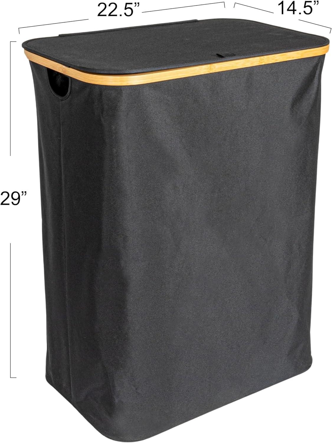 Household Essentials Sleek Laundry Hamper With Dual Mesh Liners And Lid
