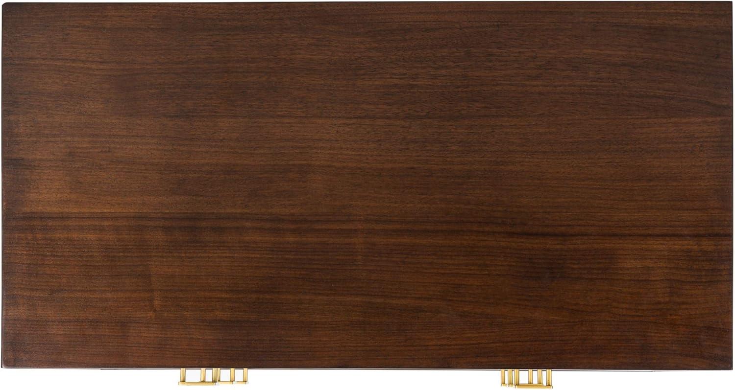 Katia Transitional Walnut 3-Drawer Chest with Gold Accents