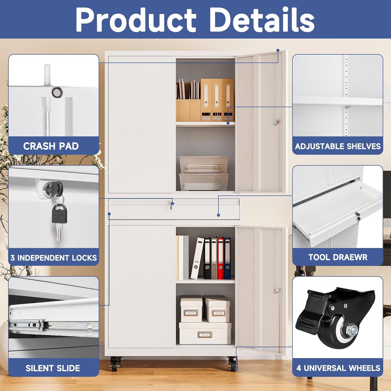 Latitude Run® 73" Lockable Storage Cabinet