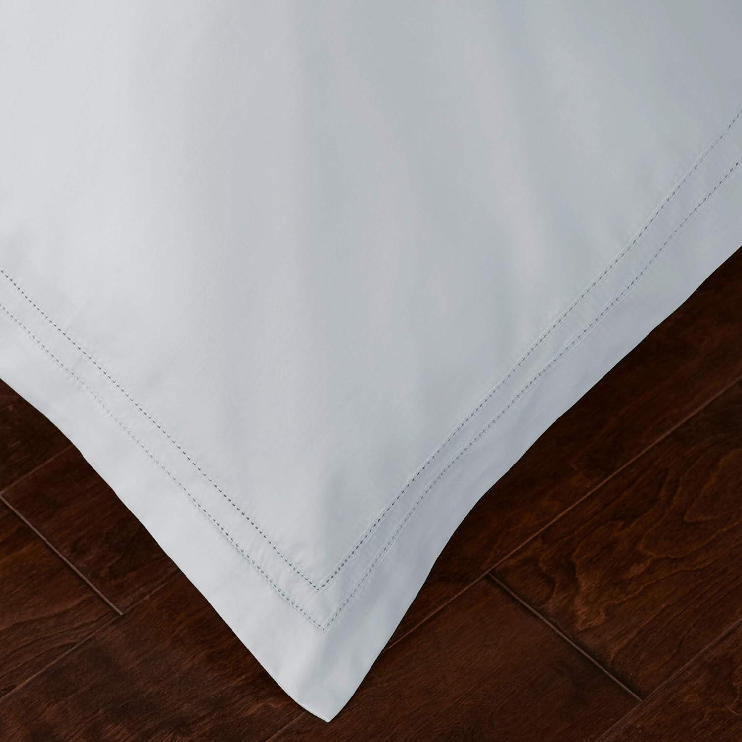 Luxury Duvet Cover Set 100% Certified Egyptian Cotton, Cool Breathable Ultra Soft Double Hem-Stitched Sateen Weave, Hidden Zipper Closure 1 Duvet Cover and 2 Pillow Shams (ICY Blue, Queen)