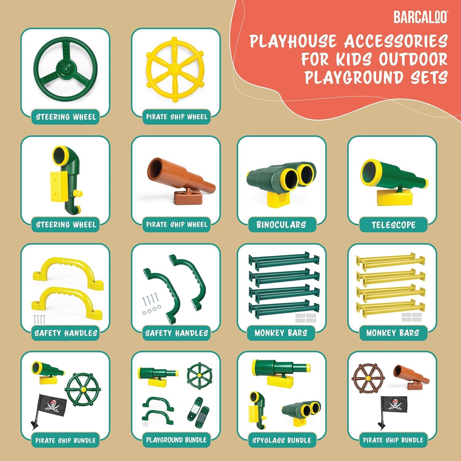 Playground Safety Handles - Yellow Grab Handle Bars for Jungle Gym