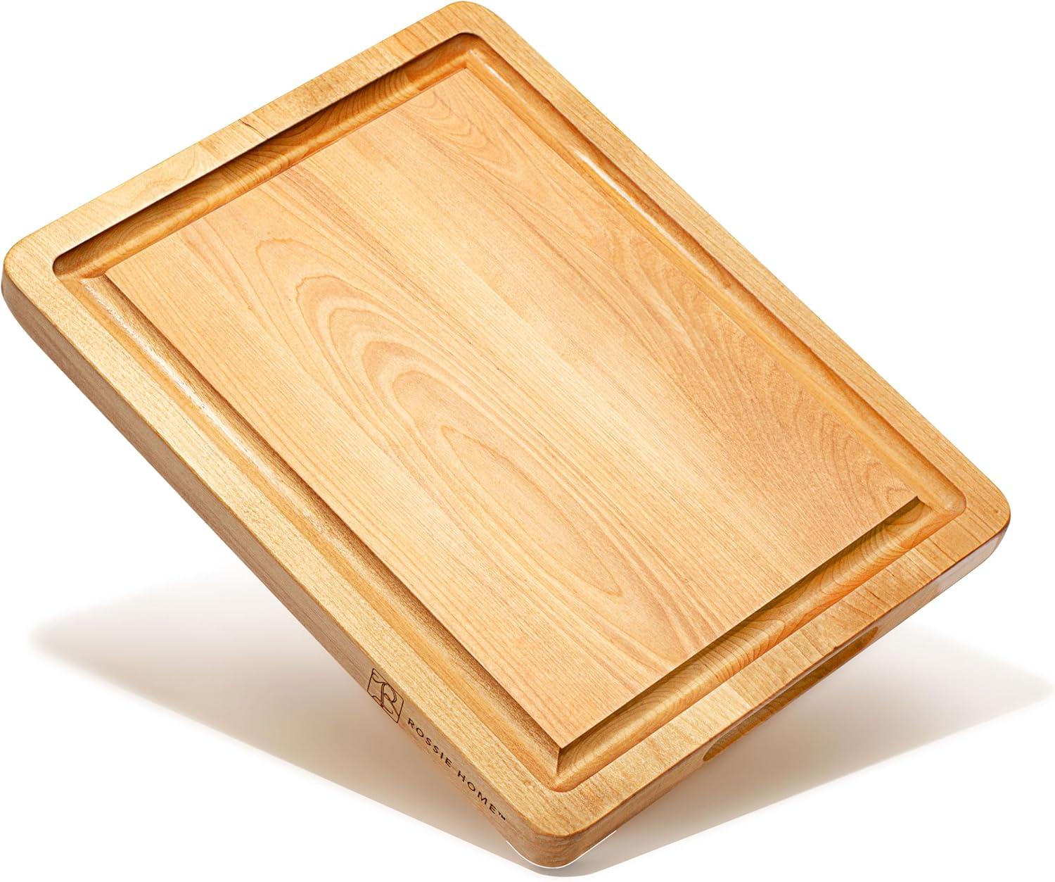 Rossie Home Blonde Maple Reversible Cutting Board with Juice Grooves, 14" x 11" x 1"