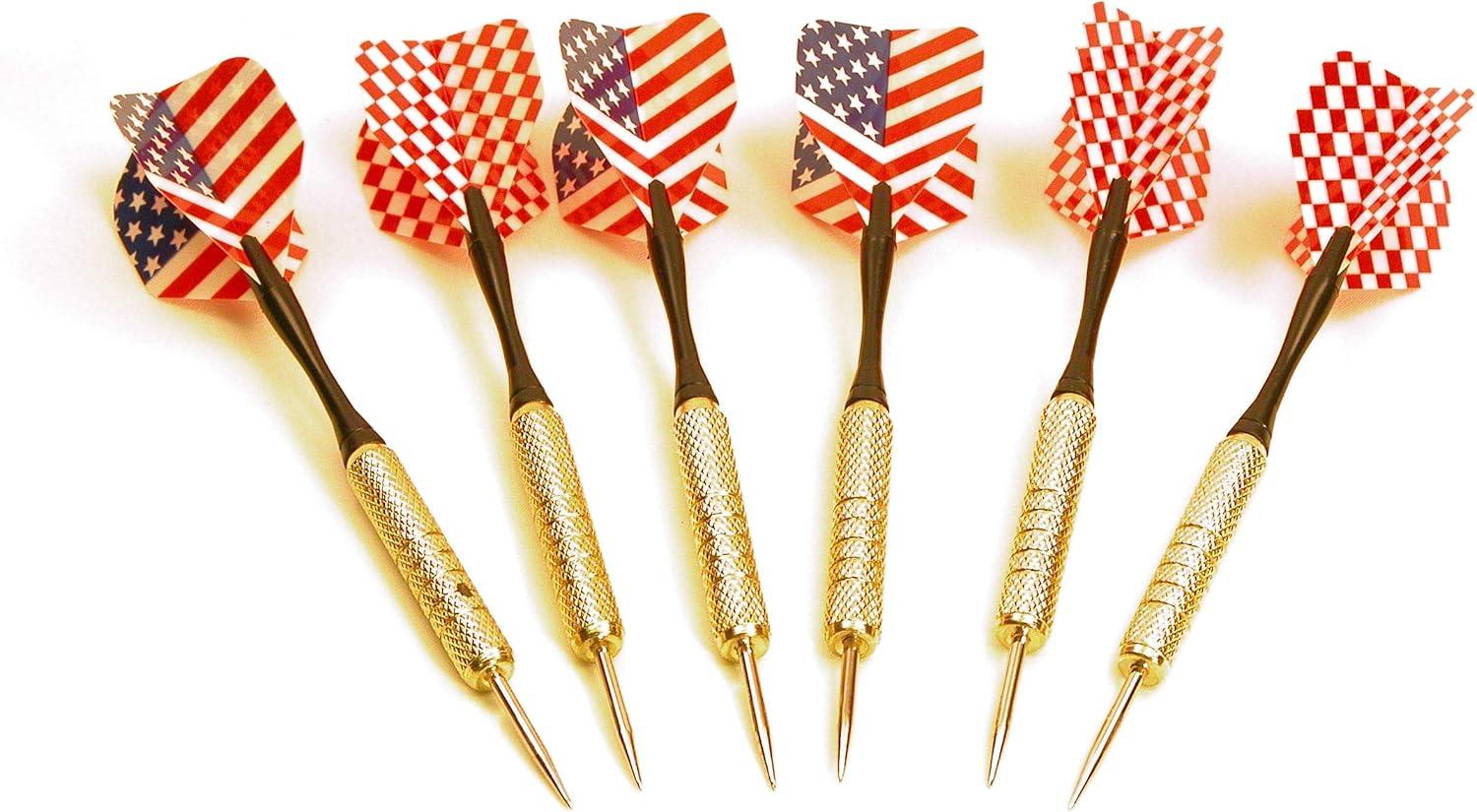 Dartboard Game Set Double Sided Dartboard 16.5"Includes 6 Brass Tipped Darts