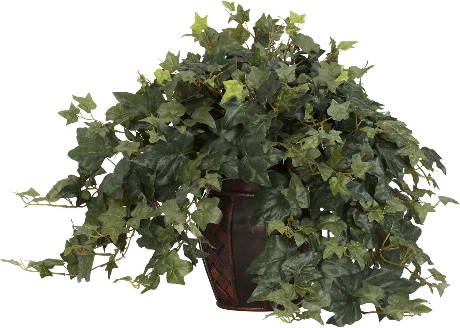 Nearly Natural Puff Ivy with Decorative Vase Silk Plant