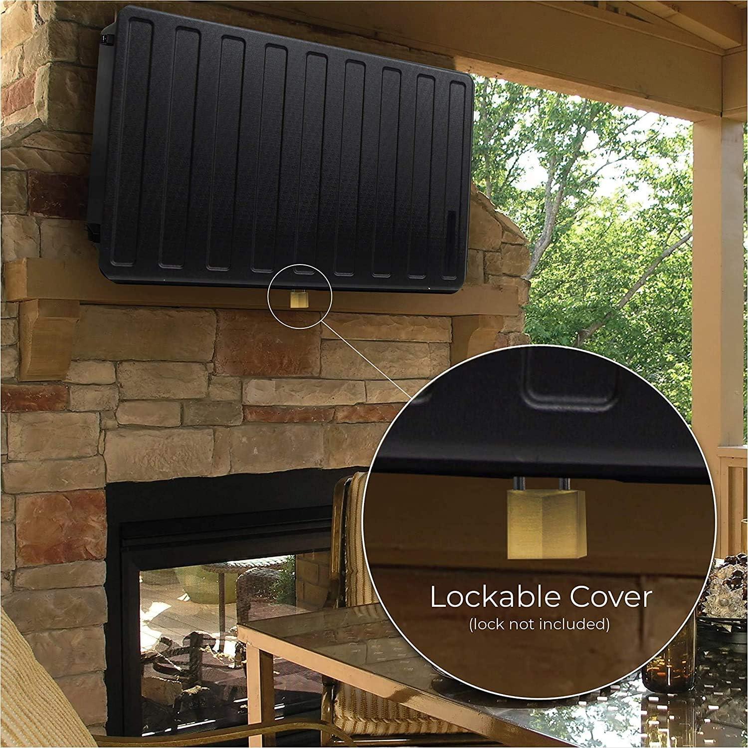 Black ABS Plastic Full-Motion Outdoor TV Enclosure with Wall Mount