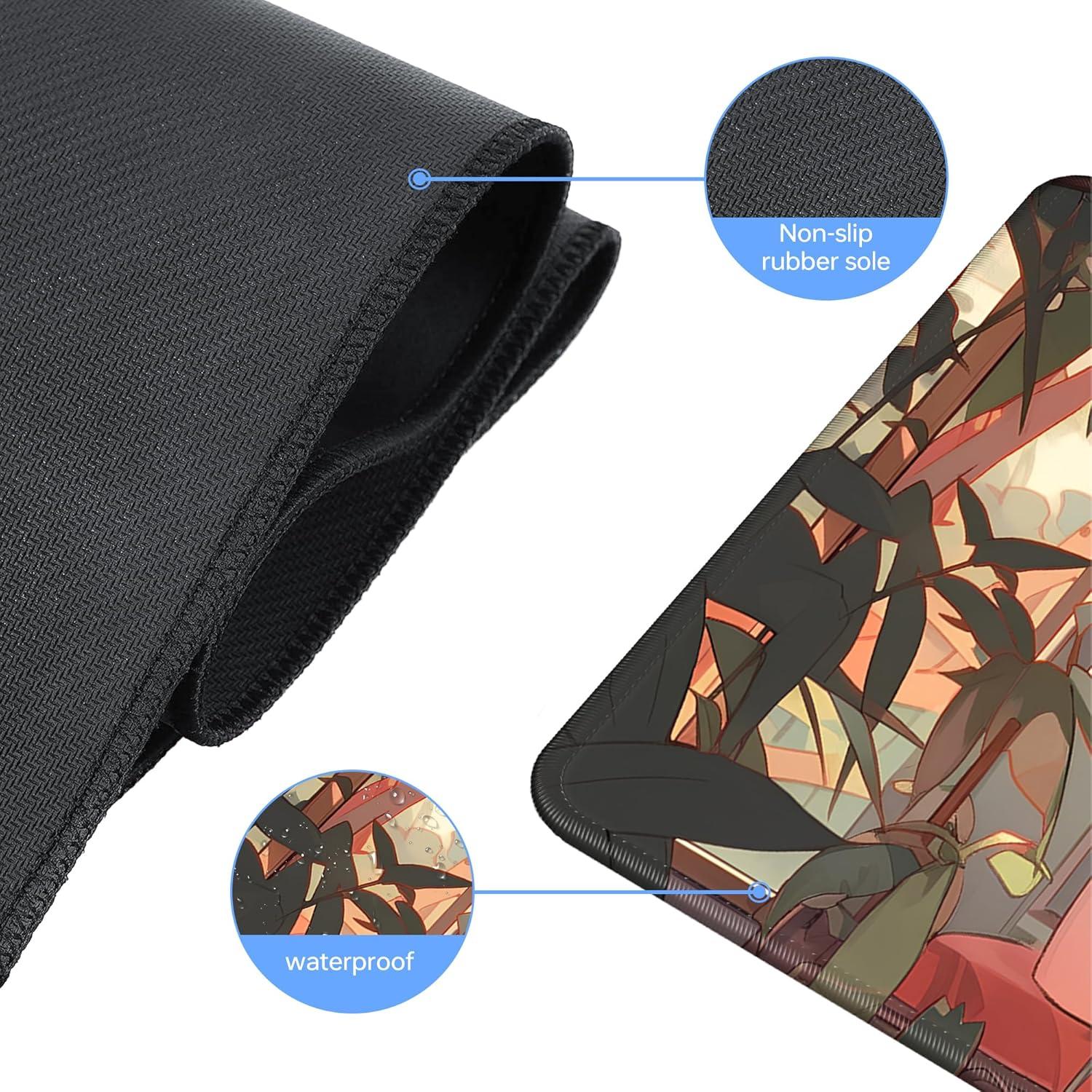 Cute Bird Large Gaming Mouse Pad,XL Mouse Pad Gaming 31.5 X 11.8 in Mouse Mat Desk Pad,Large Desk Mat Extended Keyboard Pad Mousepad with Non-Slip Base and Stitched Edge for Gaming Home Office