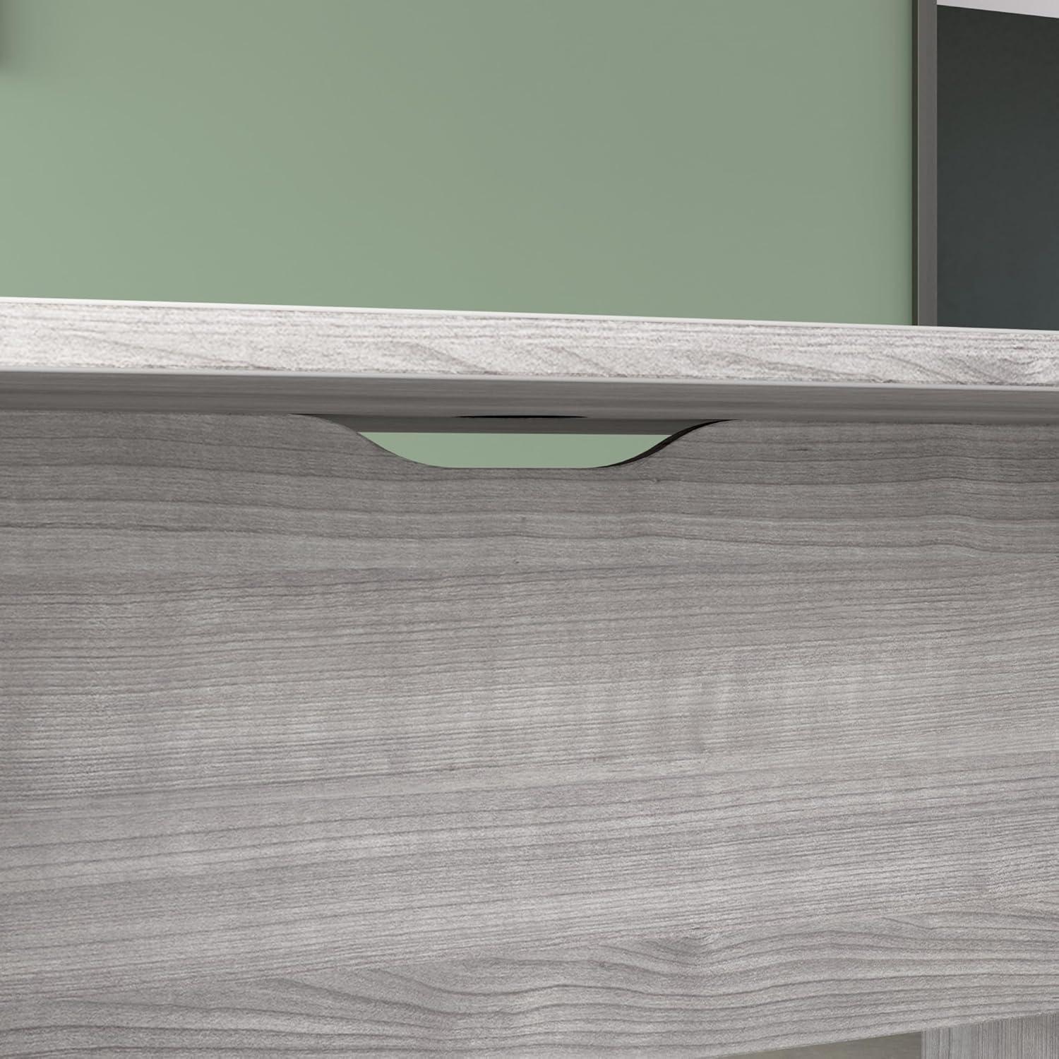 BBF 120W x 48D Boat Shaped Conference Table with Wood Base