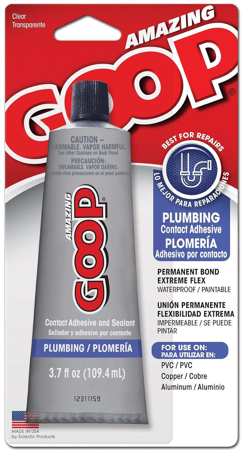 Amazing Goop Clear PVC Plumbing Adhesive and Sealant Tube, 3.7 oz