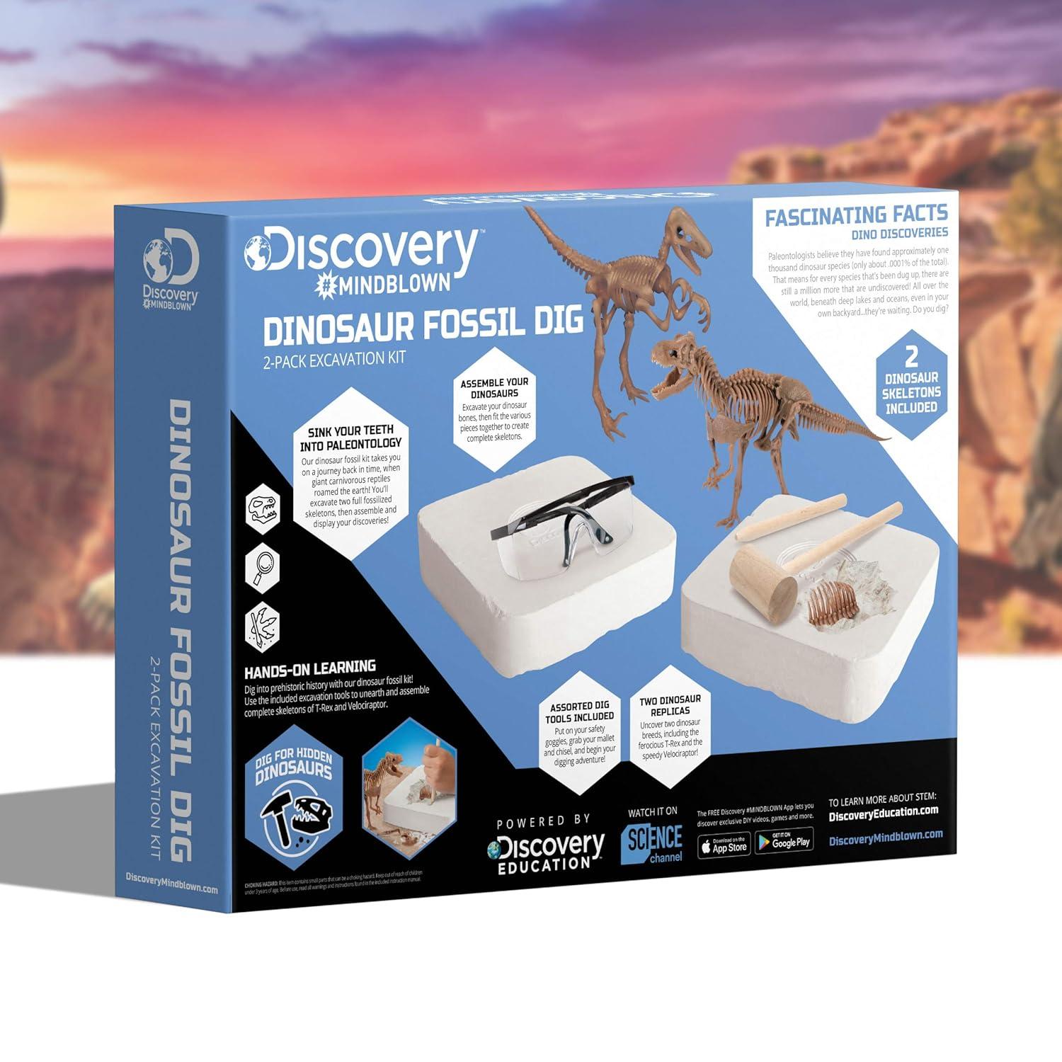 Discovery Mindblown Dinosaur Fossil Dig Excavation Kit with Tools