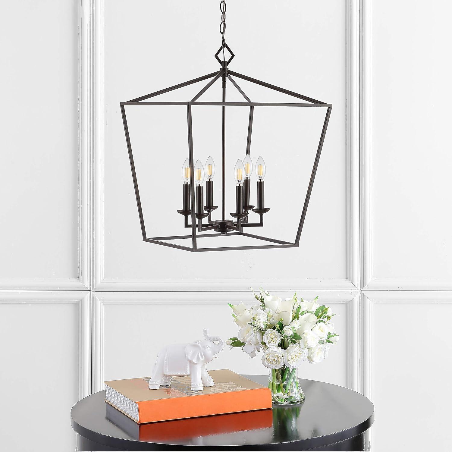 Velsa 6 Light Pendant - Oil Rubbed Bronze (Black) - Safavieh.