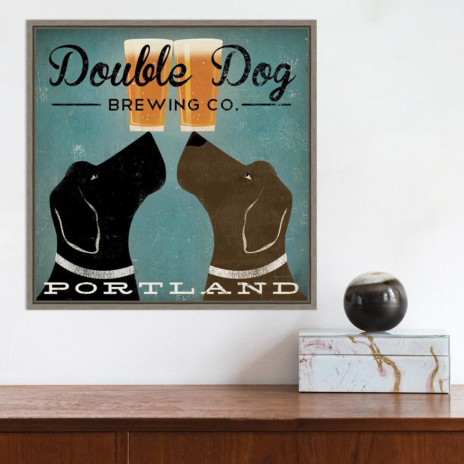 Amanti Art Double Dog Brewing Co by Ryan Fowler Framed Canvas Wall Art