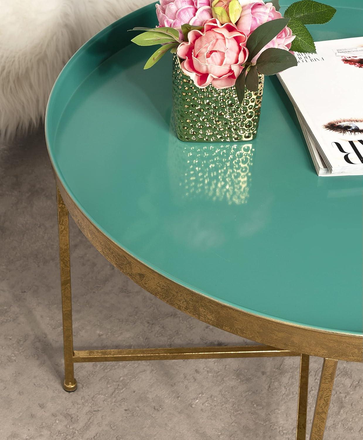 Kate and Laurel Celia Round Metal Coffee Table