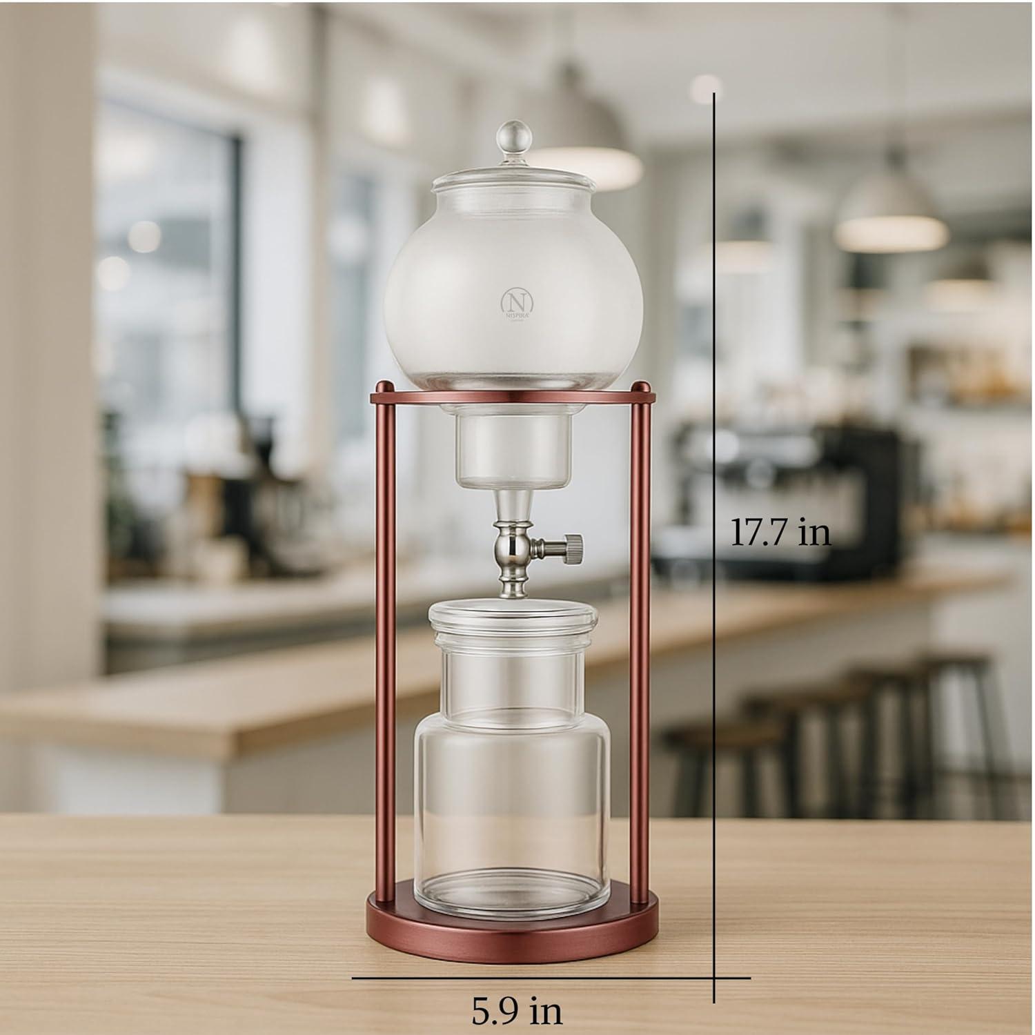 NISPIRA Luxury Ice Cold Brew Dripper Coffee Maker in Stainless steel, 600 ml Copper