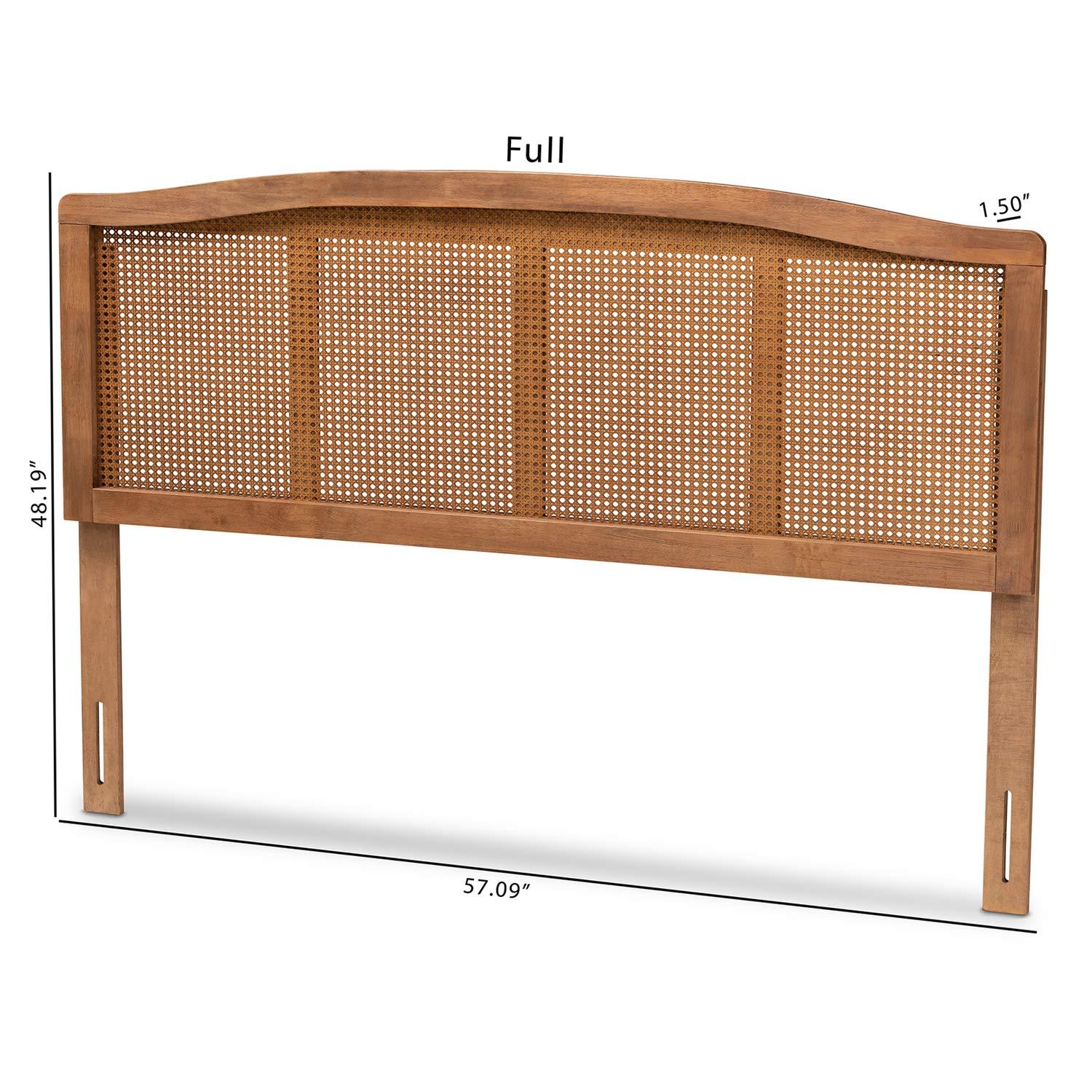 Bayou Breeze Amid a mid-century modern design, Auren's queen size headboard is crafted of wood, synthetic rattan, and ash walnut finished