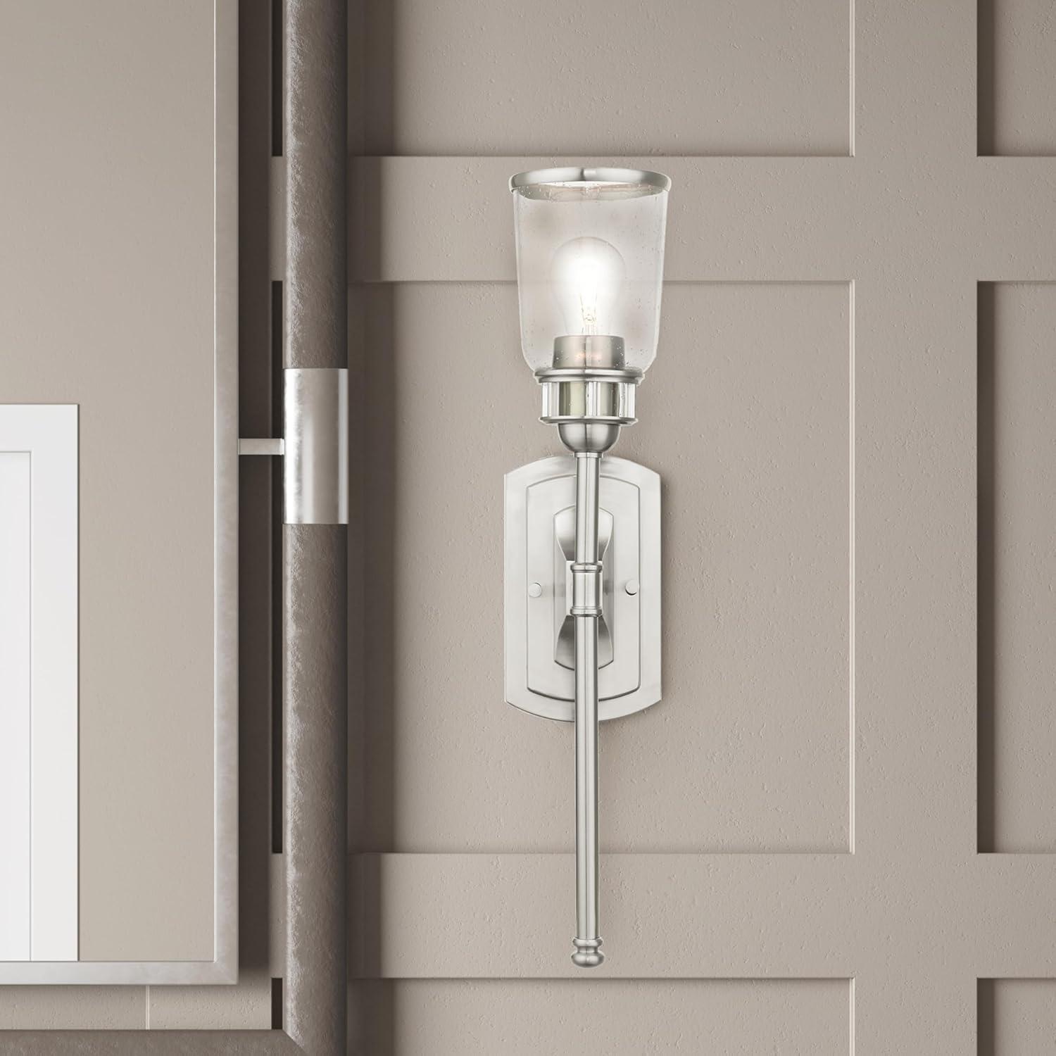 Livex Lighting Lawrenceville 1 Light Wall Sconce Brushed Nickel Finish