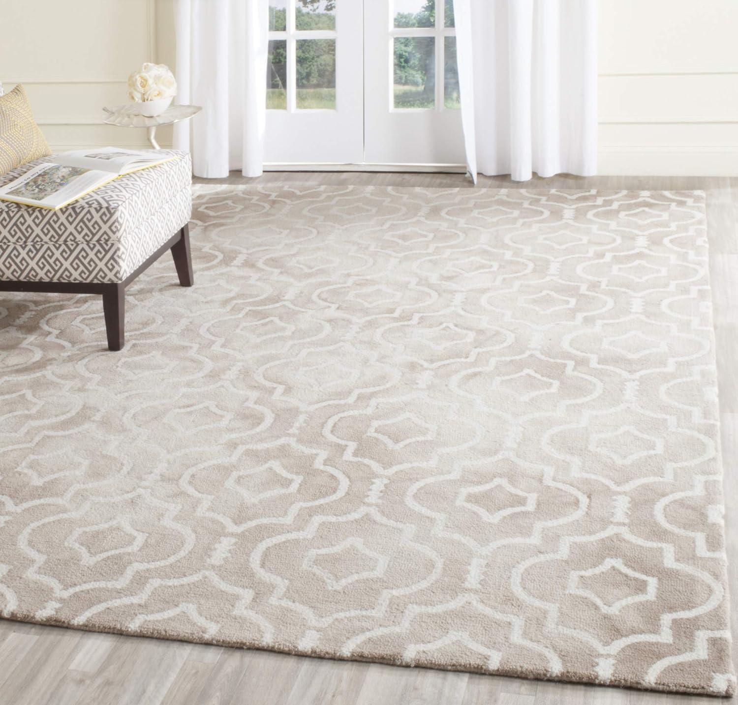 Ivory Elegance 8' x 10' Hand-Tufted Wool Area Rug