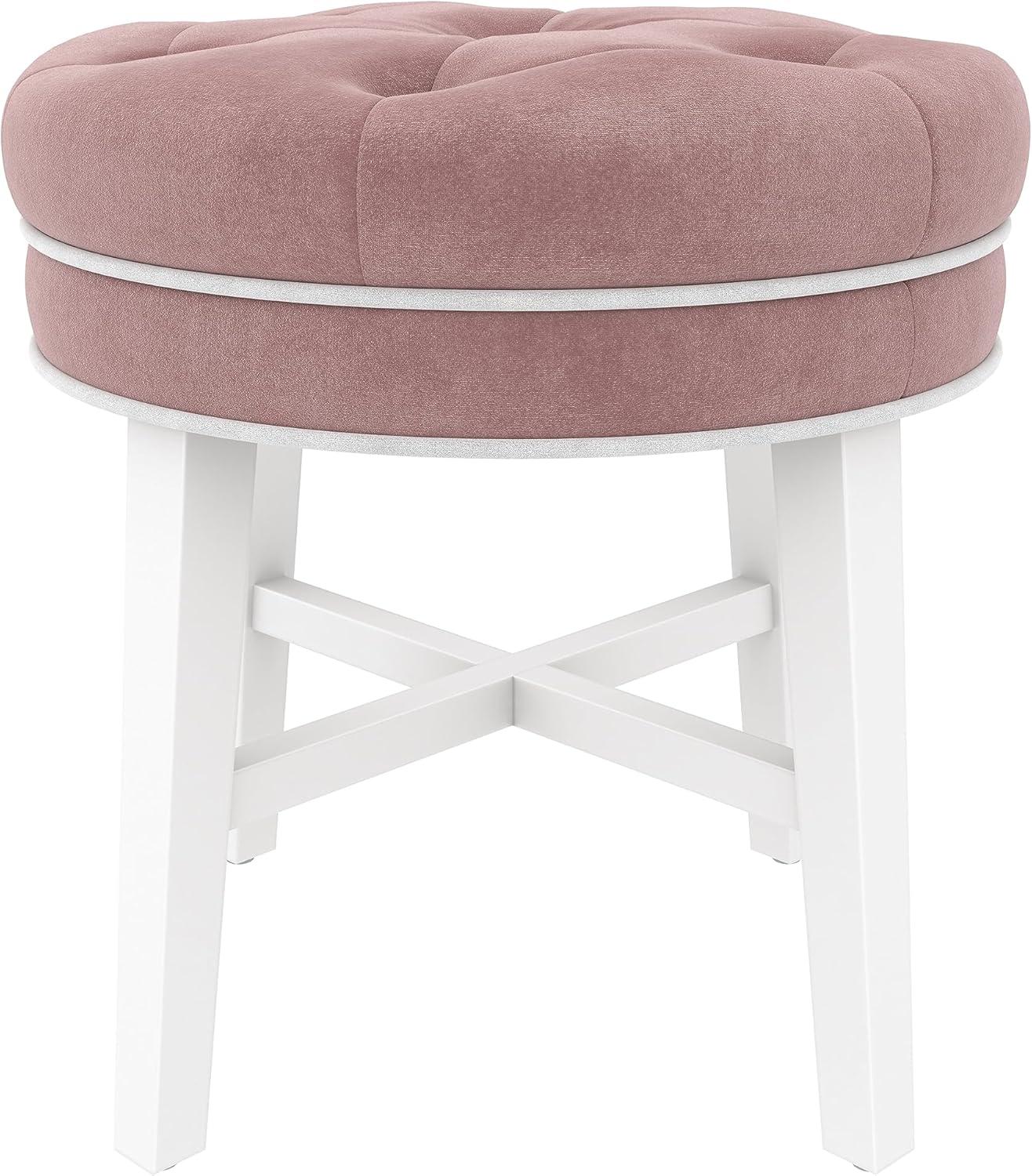 18" Sophia Tufted Backless Wood Vanity Stool Spa Blue - Hillsdale Furniture