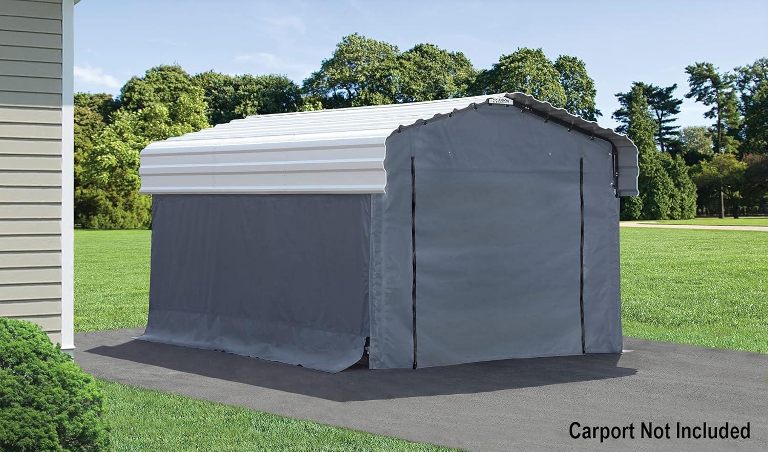 Gray Polyethylene Fabric Enclosure Kit for 10 x 15 ft Carports