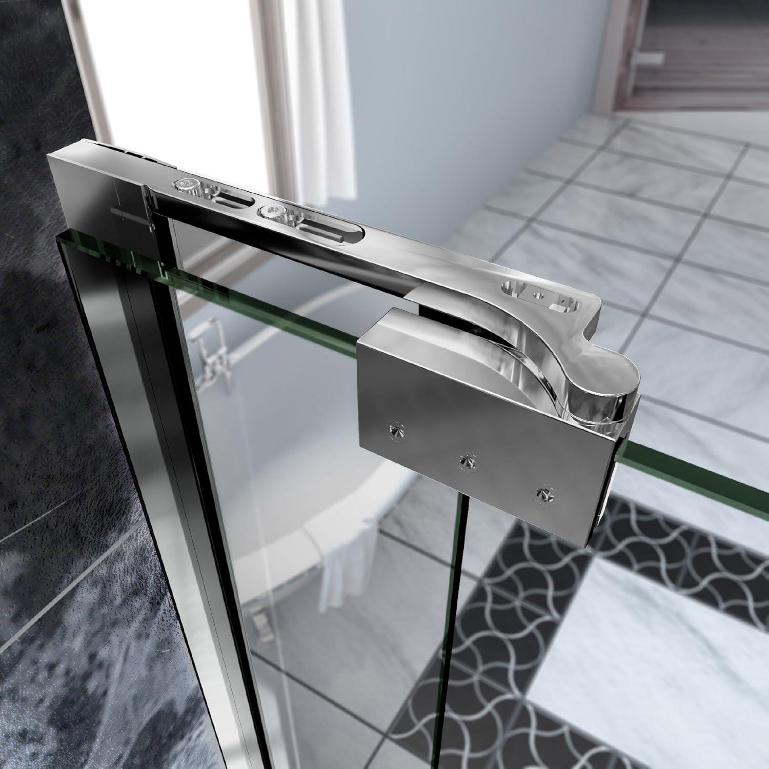 Allure 60" Frameless Chrome Pivot Shower Door with Clear Glass