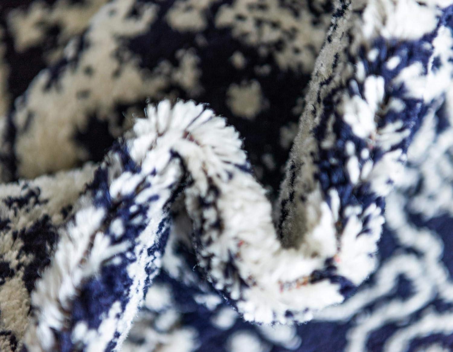 Unique Loom 5' 3 x 5' 3 Octagon Navy Blue Richmond Medallion Area Rug