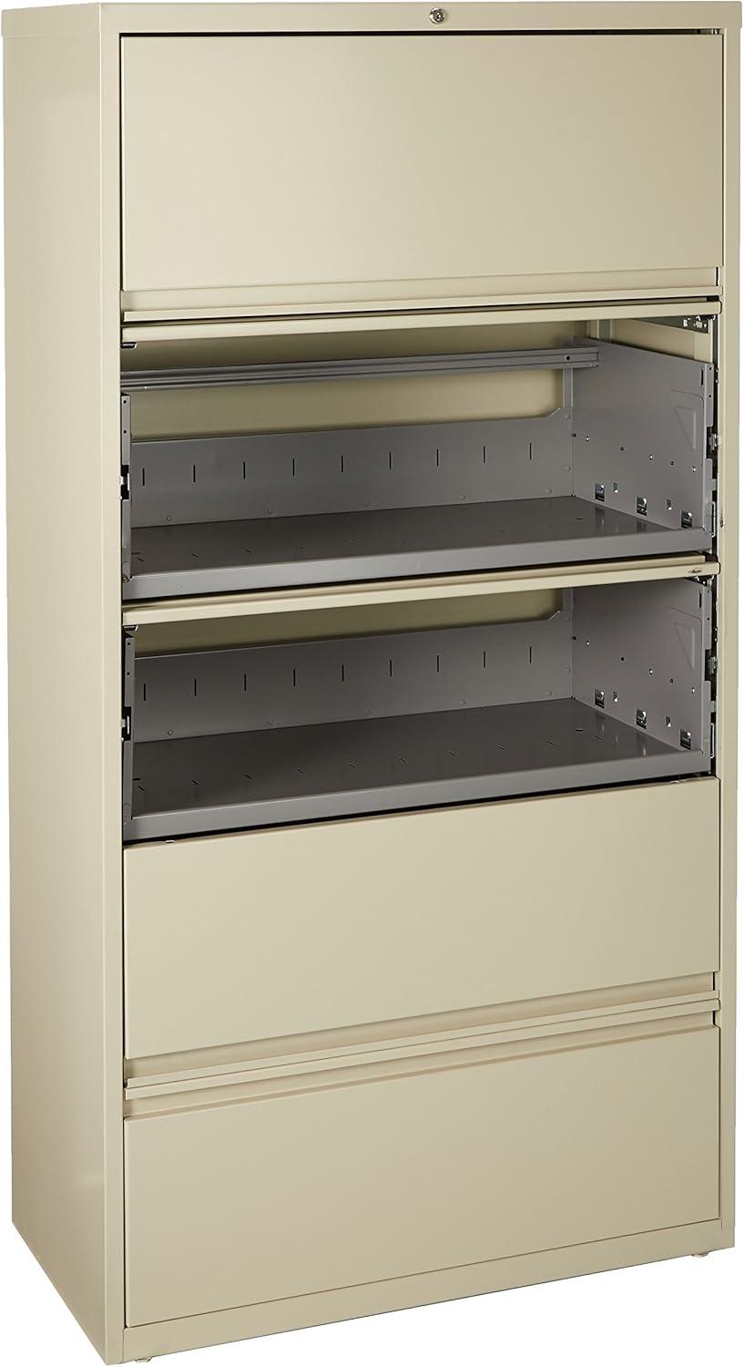 Putty 5-Drawer Lockable Steel Lateral Filing Cabinet