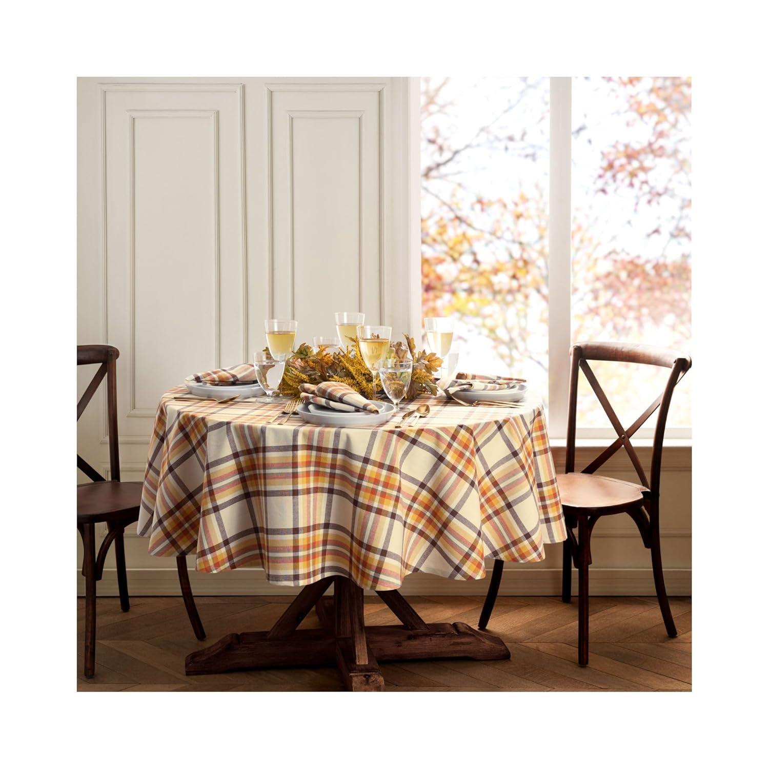 Gracie Oaks Toccaro Plaid Thanksgiving Cotton Tablecloth