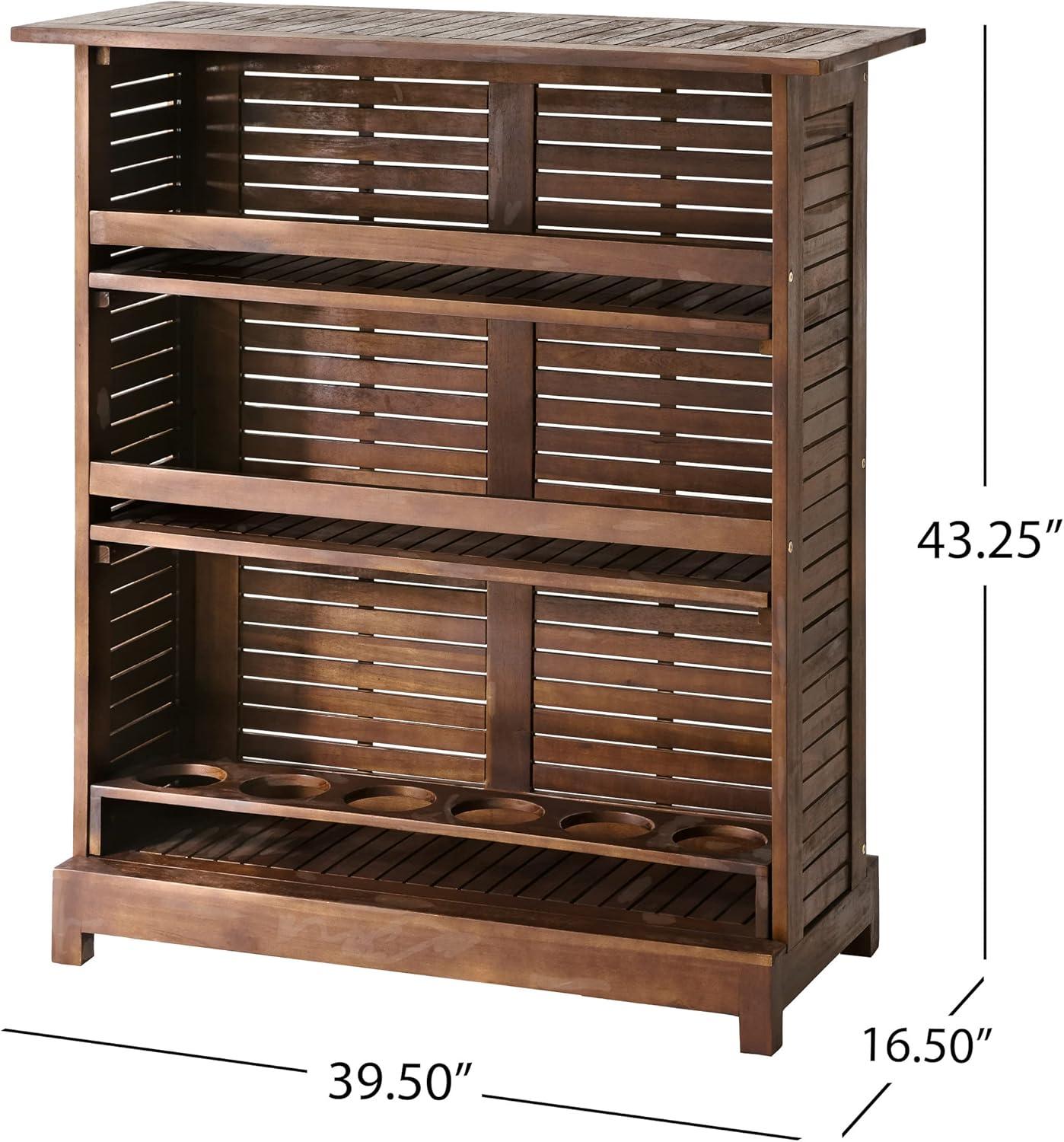 Christopher Knight Home Riviera Acacia Non-FSC KD Wood Bar, Rich Mahagony, Dimensions: 39.40L x 16.50W x 43.30H