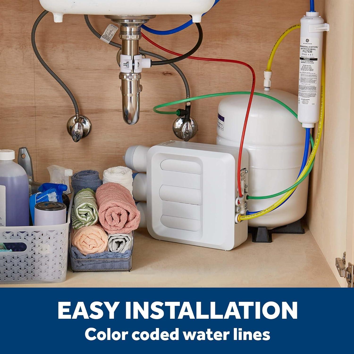 GE Under Sink 5 Stage Premium Reverse Osmosis Water Filtration System