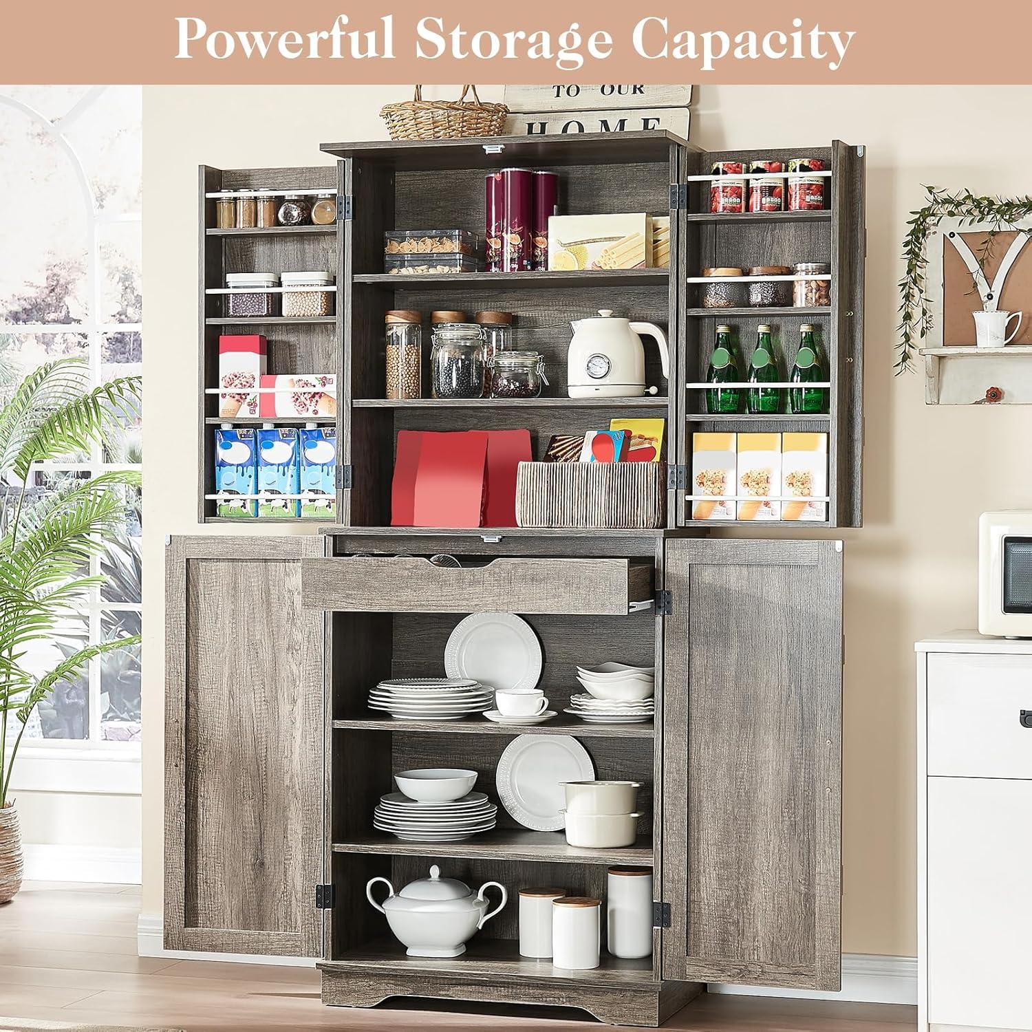 Gracie Oaks 72" Tall Farmhouse Kitchen Pantry