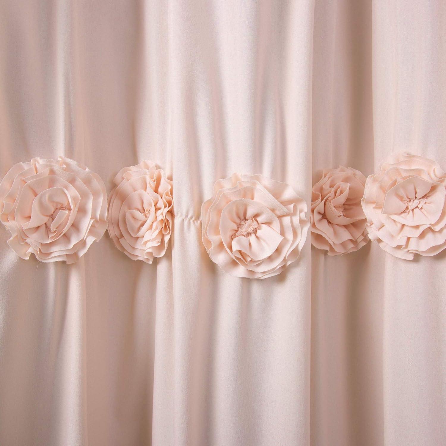 Lush Decor Darla Solid Shower Curtain, 72x72, Blush, Single