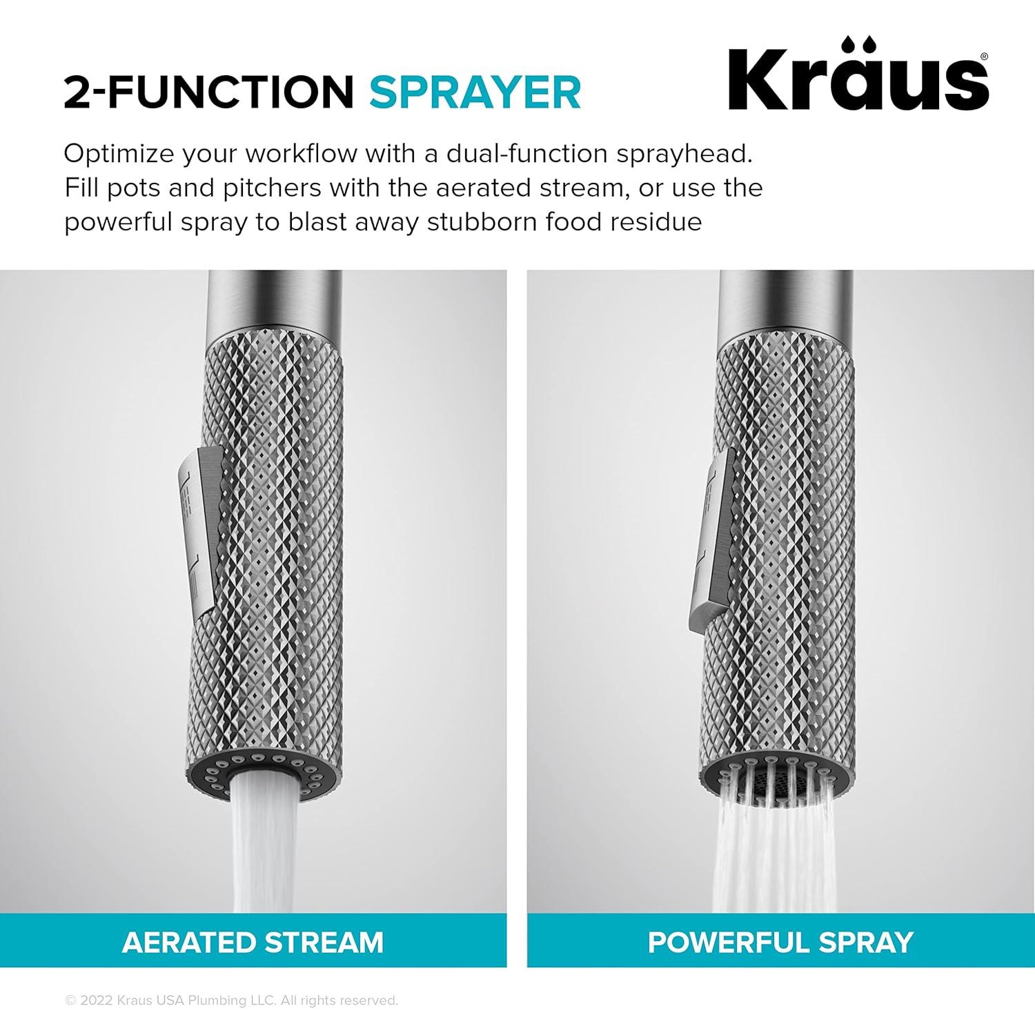 Urbix Industrial Pull-Down Single Handle Kitchen Faucet