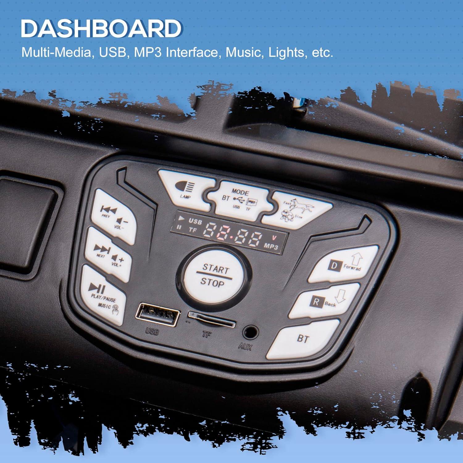 Aosom Kids Ride On Car 12V Battery-Powered Electric Truck with Wide Seat, Parent Remote Control & Bluetooth Music, White